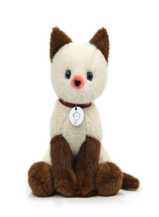 Plushland قطة وكلب محشوان واقعيان من Plushland، حيوانات محشوة، ألعاب قطيفة، طوق، لعبة قطط وكلاب محشوة واقعية ومميزة من Pawpal للأولاد والبنات 8 بوصات (قطة سيامية مع طوق) - Image 1